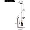 Image 2 : VINLUZ 3 Light Farmhouse Chandelier Black Fixture