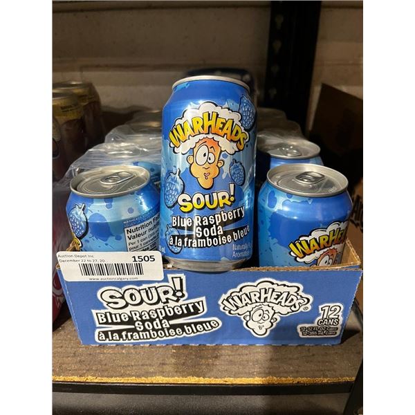 WarHeads Sour Blue Raspberry Soda 12 x 355ml