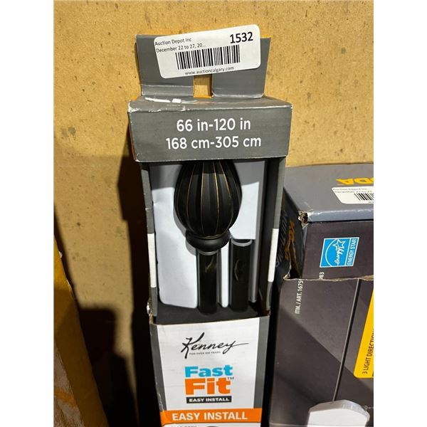 Kenny Fast Fit Easy Install 66-120" Curtain Rod
