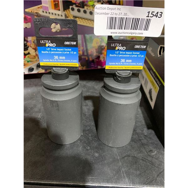 Lot of 2 Ultra Pro 1/2" Drive Impact Socket