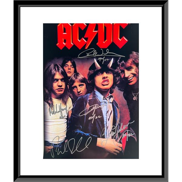 AC/DC band signed mini poster