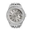 Image 2 : Rolex Ladies Quickset Stainless Steel Silver Index Diamond Bezel Date Watch