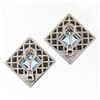 Image 2 : Chopard 18k White Gold 5.40 ctw Step Cut Blue Topaz Large Square Pyramid Earring