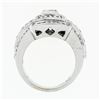 Image 8 : 18k White Gold 1.20 ctw Round & Princess Cut Diamond Tiered Square Cluster Ring