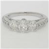 Image 2 : 14k White Gold 1.50 ctw Oval 3 Stone Diamond Promise Engagement Ring w/ Accents