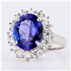 Image 2 : 4.18 ctw Tanzanite and 1.03 ctw Diamond 14K White Gold Ring