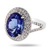 Image 2 : 5.78 ctw Tanzanite and 0.93 ctw Diamond Platinum Ring