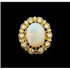 Image 2 : 14KT Yellow Gold 3.37 ctw Opal and Diamond Ring