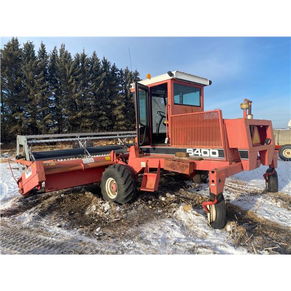 1984 White 6400 Swather #06-1076, CAHR c/w 20' UII Pick-up reels (has not been started for years, po