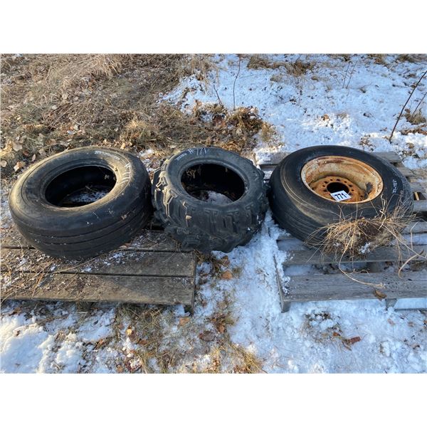 3- Tires, 9.5L-15, 11L-15, 27x11R14
