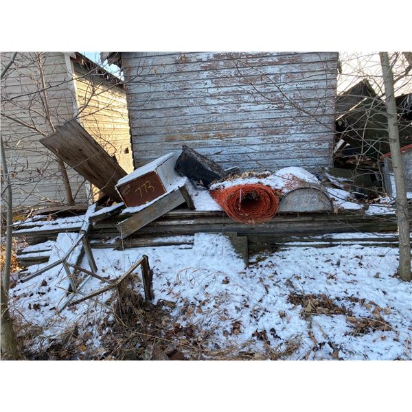 Snow fence, old lumber