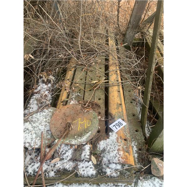 Misc. grader blades, steel, blocks & 4x4's