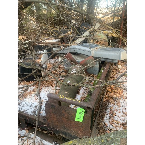 Truck deck c/w misc. on the top (Buyer may have to cut some smaller trees)