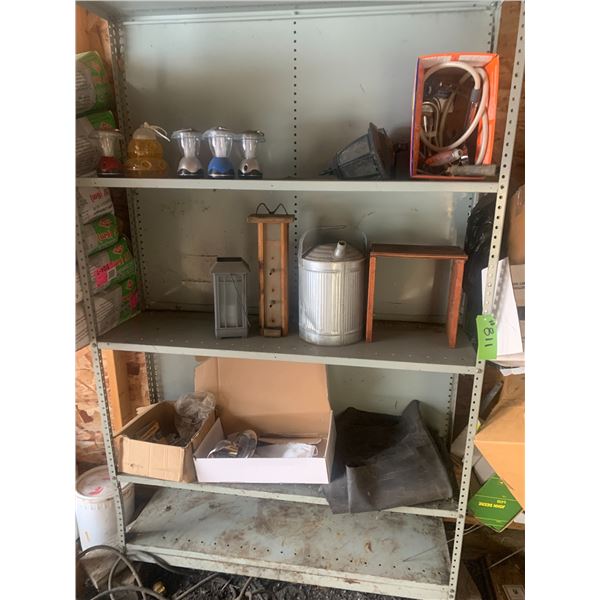 Metal shelf c/w contents