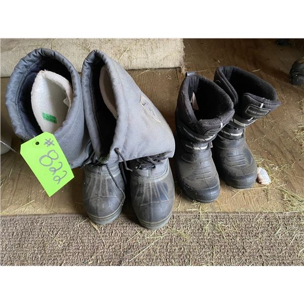 Men's 9-10winter boots c/w steel toes & ladies size 7 footwear