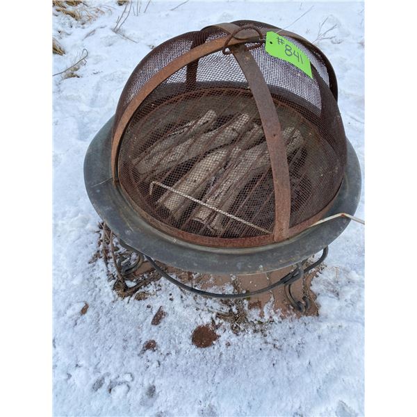 Portable fire pit c/w cover