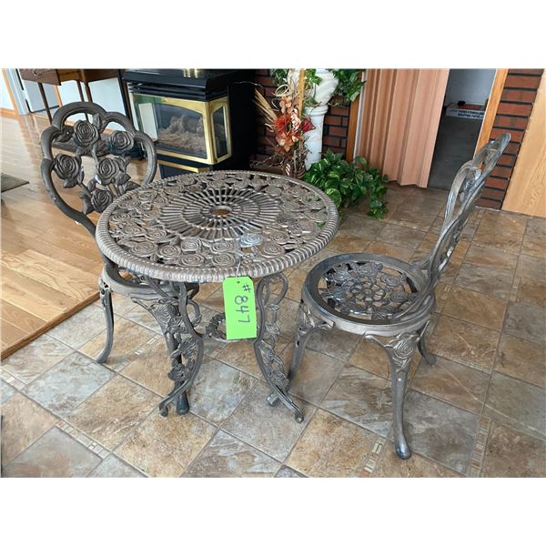 Metal Table and 2- Chairs