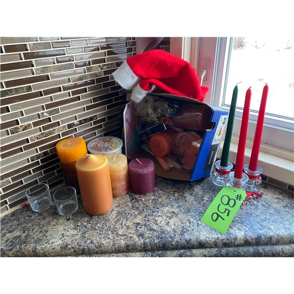 Qty of candles & candle holders