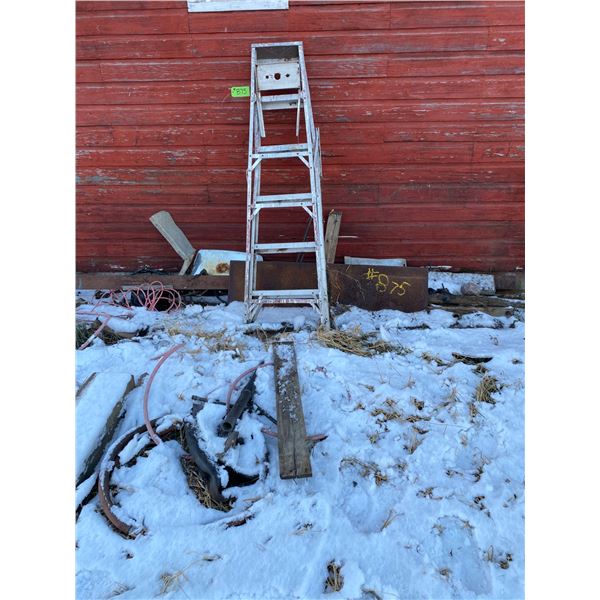 Step ladder, steel & misc. (East of barn)