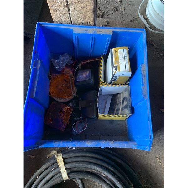 Blue crate of new lights