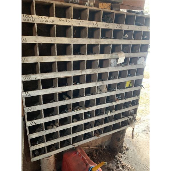 Contents of bolt bin (Bolt bin stays with the shop)