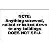 Image 1 : NOTE:  Anything screwed, nailed or bolted down to any buildings  DOES NOT SELL
