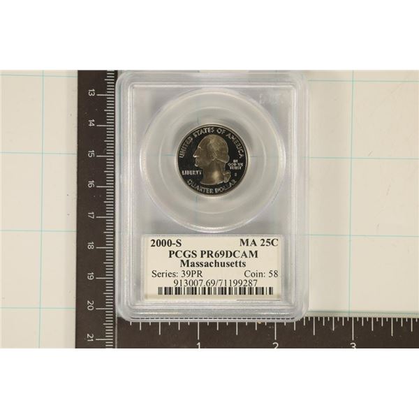 2000-S MASSACHUSETTS QUARTER PCGS PR69DCAM