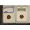 Image 1 : 2 SLABBED LINCOLN CENTS: 1958 MS67RD & 2003 GEM BU