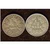 Image 1 : 1907-A & 1913-A GERMAN SILVER 1/2 MARK. .1604 OZ.