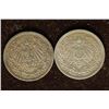 Image 2 : 1907-A & 1913-A GERMAN SILVER 1/2 MARK. .1604 OZ.