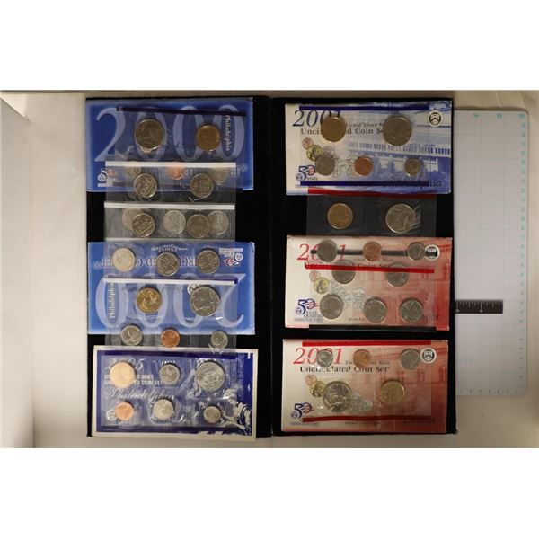 6 PARTIAL US MINT SETS IN ORGINAL MINT ENVELOPES: