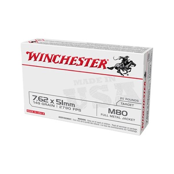 WIN 7.62X51 M80 149GR FMJ - 100 Rounds