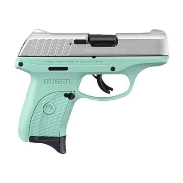 RUGER EC9S 9MM LUGER AS 7-SHOT SILVER SLIDE TURQUOISE FRAME