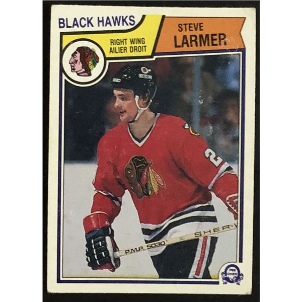 1983-84 O-PEE-CHEE Steve Larmer (RC) (HOF)