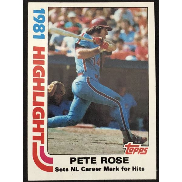 1982 TOPPS Pete Rose HL