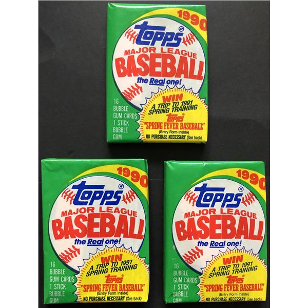1990 TOPPS Baseball wax packs (3)