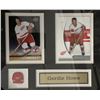 Image 2 : Framed Gordie Howe (HOF) with 2 cards & pin