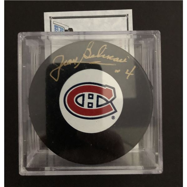JEAN BELIVEAU (HOF) SIGNED MONTREAL CANADIENS PUCK