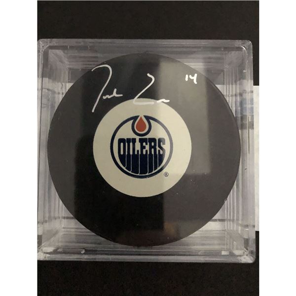 JORDAN EBERLE SIGNED EDMONTON OILERS PUCK