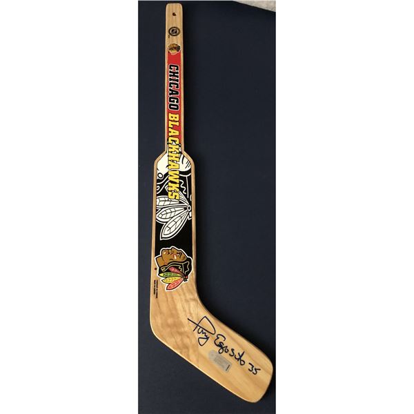 Tony Esposito (HOF) signed Blackhawks mini stick