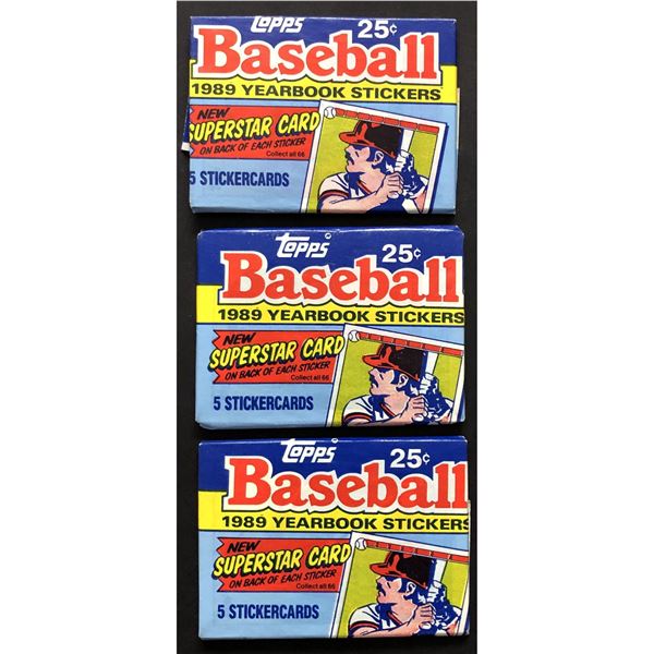 1989 TOPPS Baseball sticker packs (3)