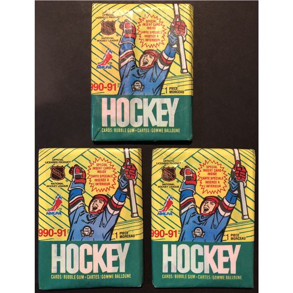 1990-91 O-PEE-CHEE Hockey wax packs (3)