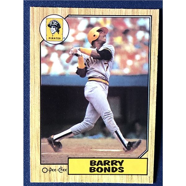 1987 O-PEE-CHEE Barry Bonds rookie card