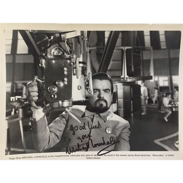 007 James Bond "Moonraker" Drax (Michael Lonsdale) Signed Photo