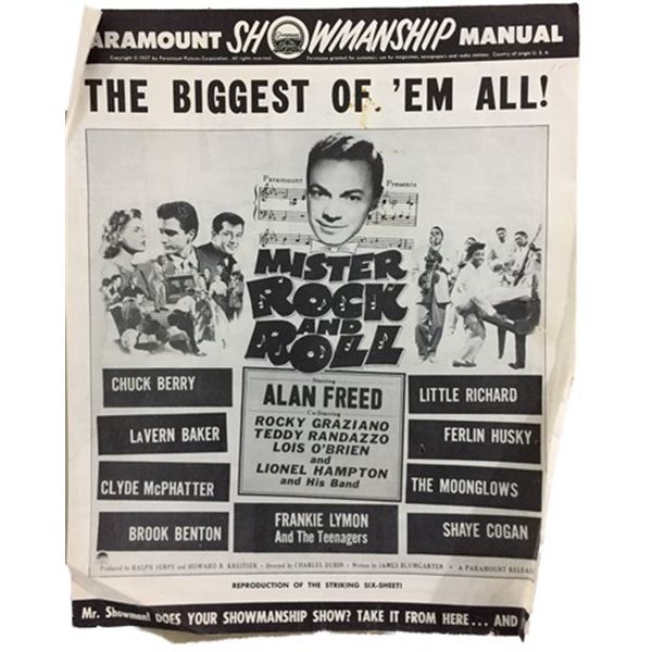 Mister Rock and Roll (1957) Rare Publicity Press Book