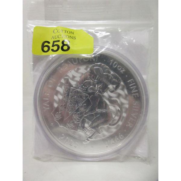 10 Oz .999 Silver 2023 Yale of Beaufort Coin 