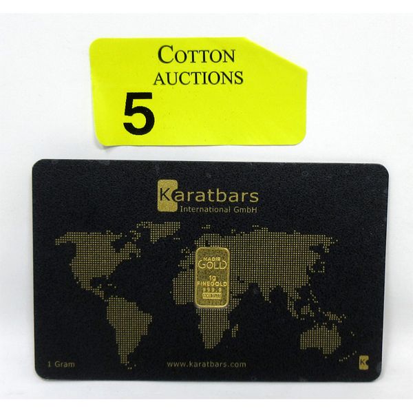 1 Gram .9999 Fine Gold Nadir Mint Certified Bar 