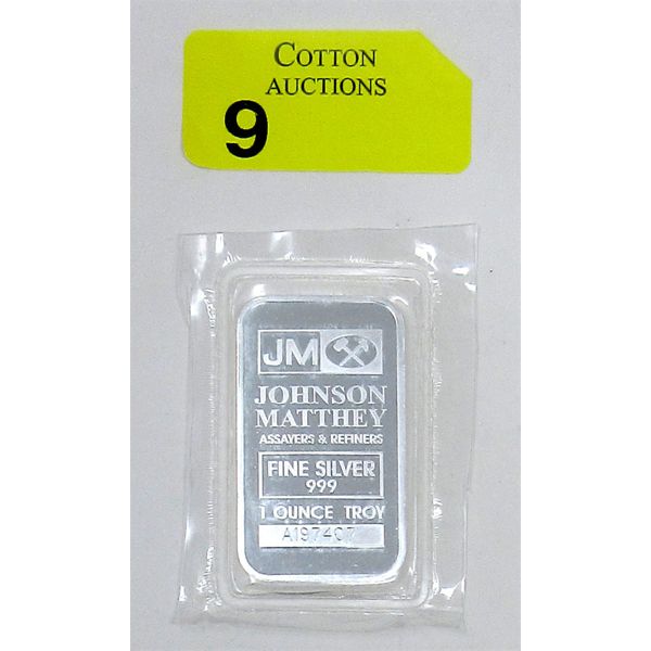 1 Oz .999 Silver Johnson Matthey Bar 