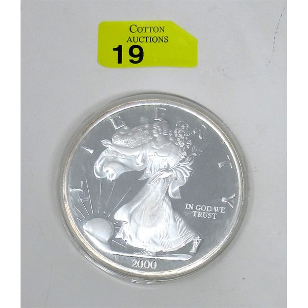 6 Troy Ounce .999 Silver 2000 Walking Liberty Round 