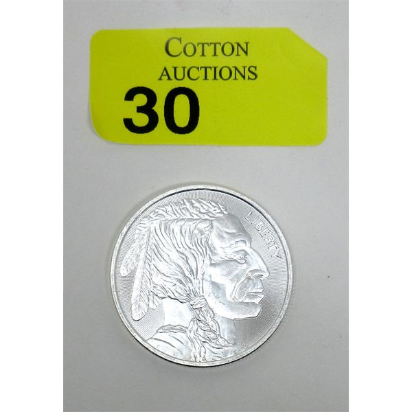 1 Oz .999 Silver Indigenous/Buffalo 2-Sided Art Round  